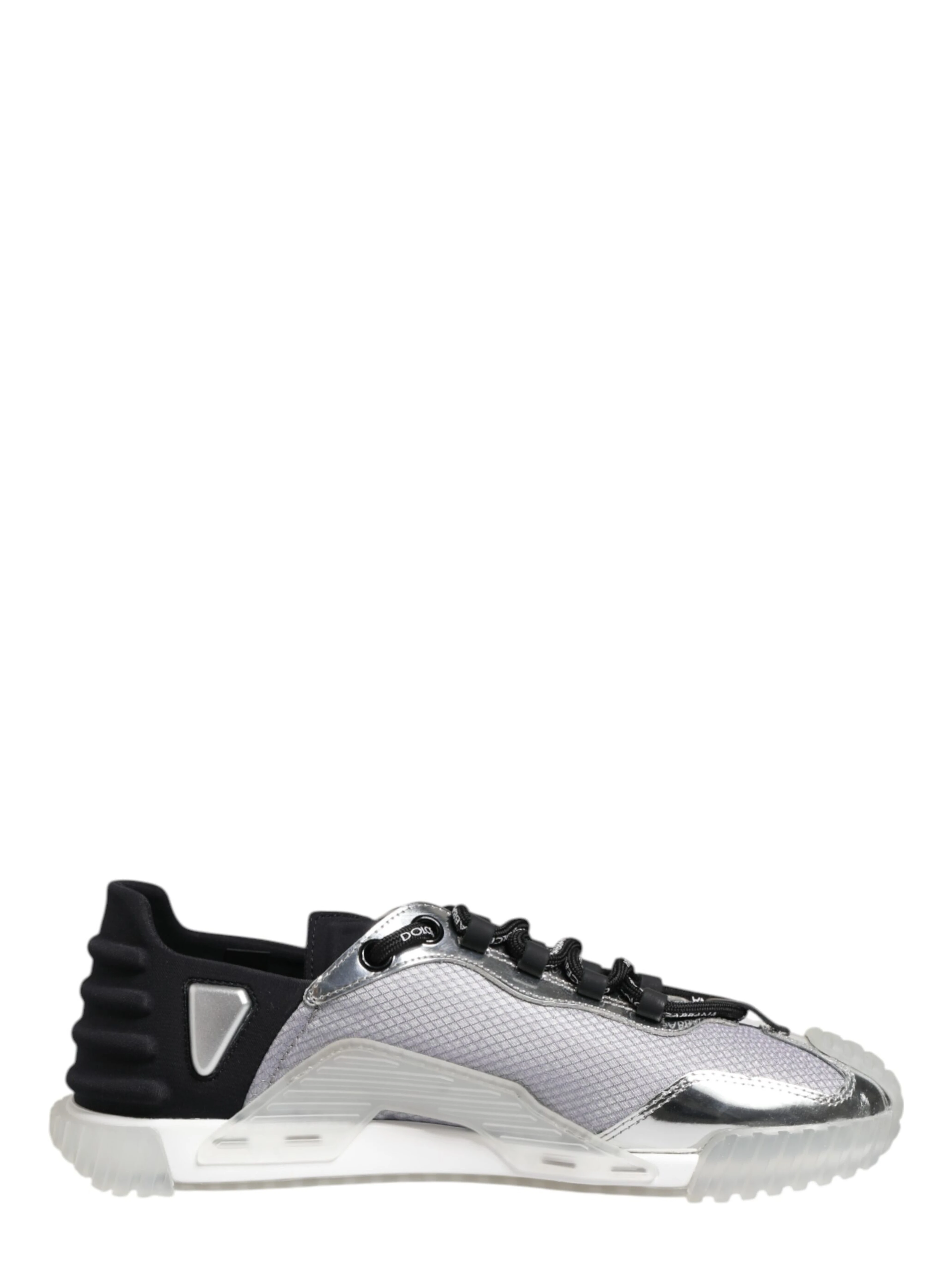 Silver Black Nylon NS1 Low Top Men Sneakers Shoes