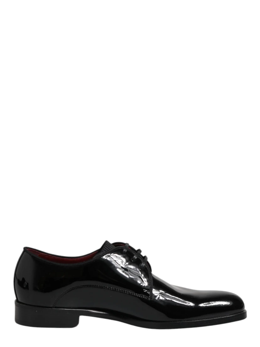 Black Leather Lace Up Men Derby Formal Shoes