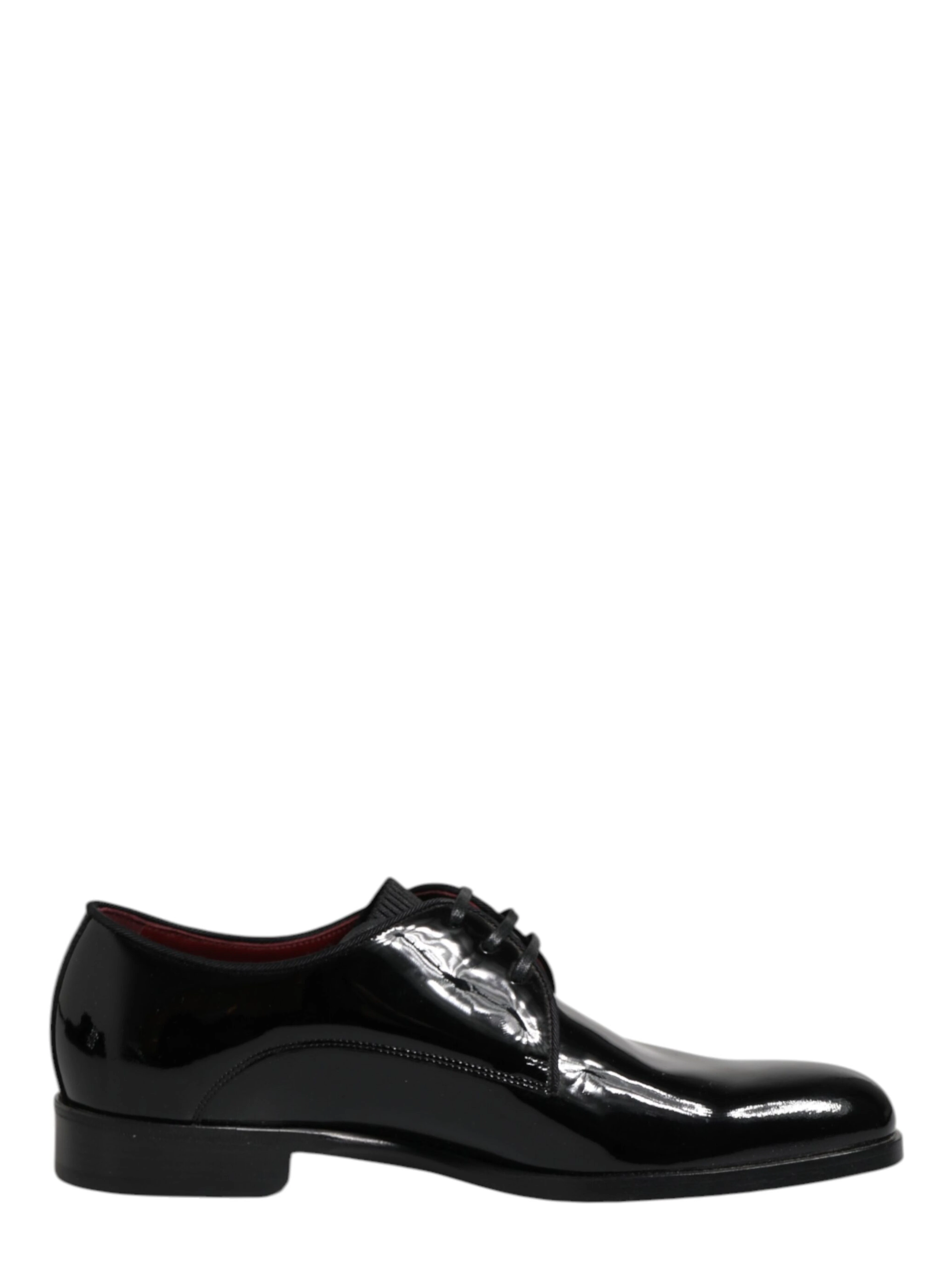Black Leather Lace Up Men Derby Formal Shoes