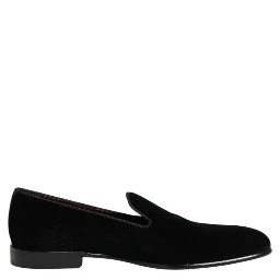 Black Velvet Slip On Loafers Men Formal Shoes