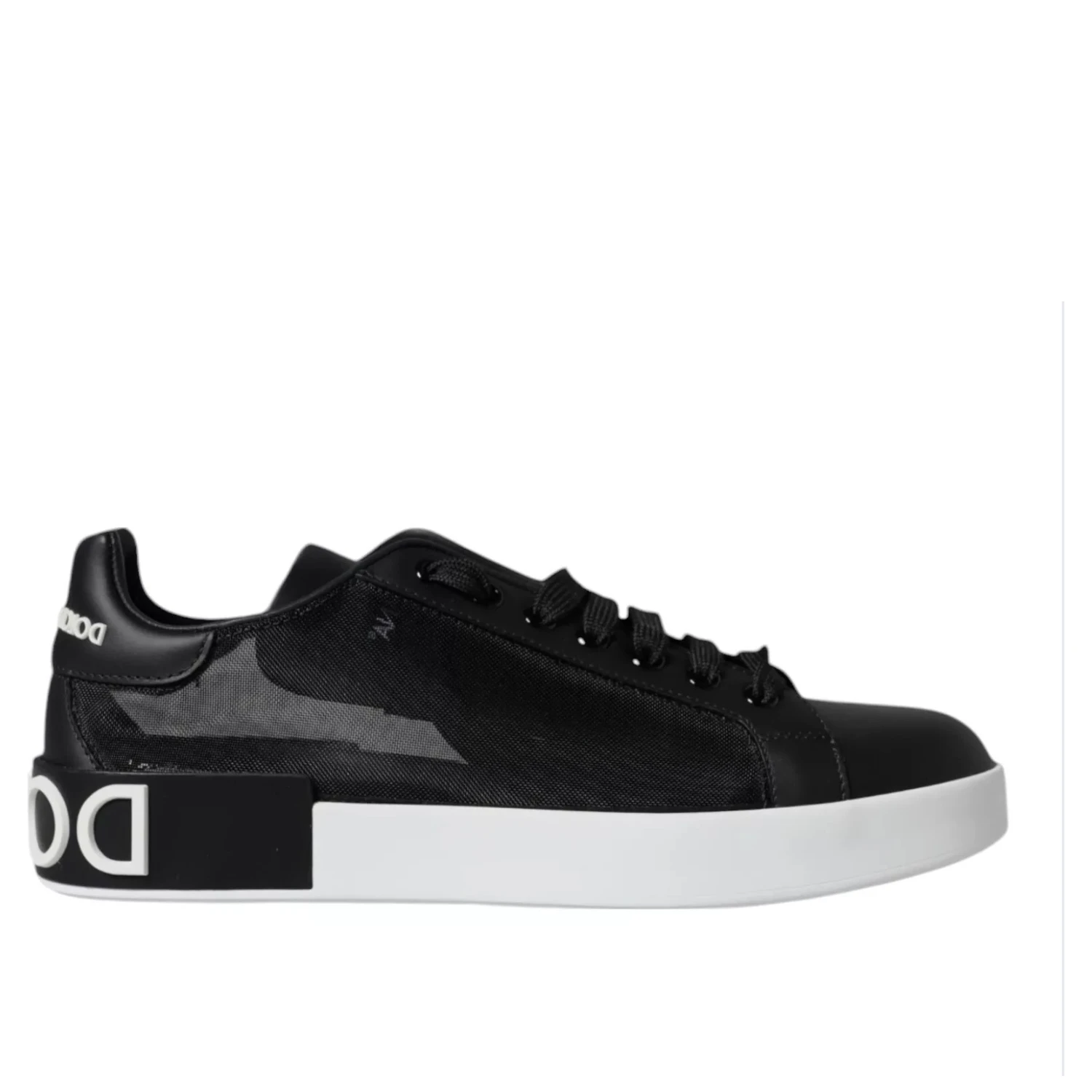 Black Calf Leather Portofino Sneakers Shoes