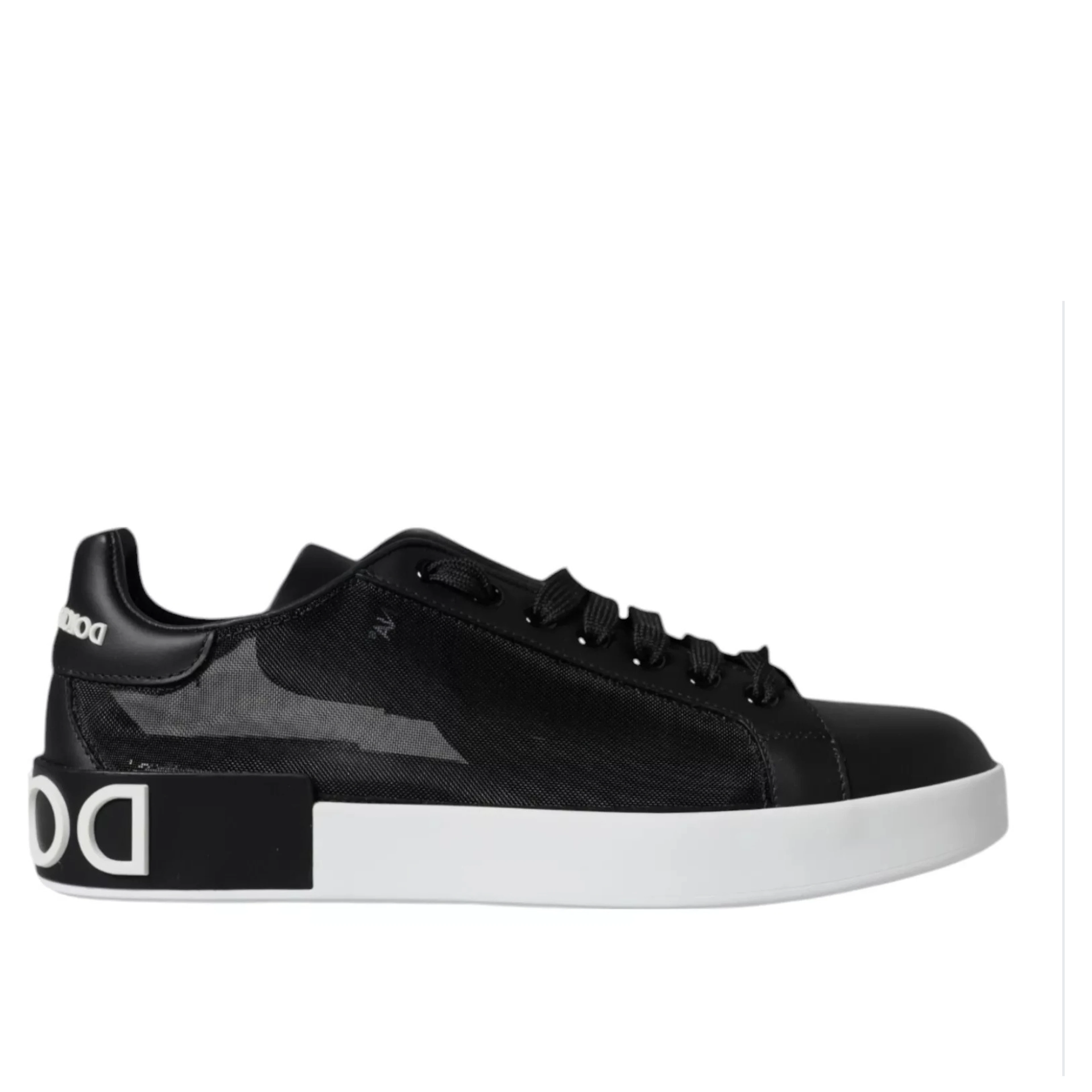 Black Calf Leather Portofino Sneakers Shoes