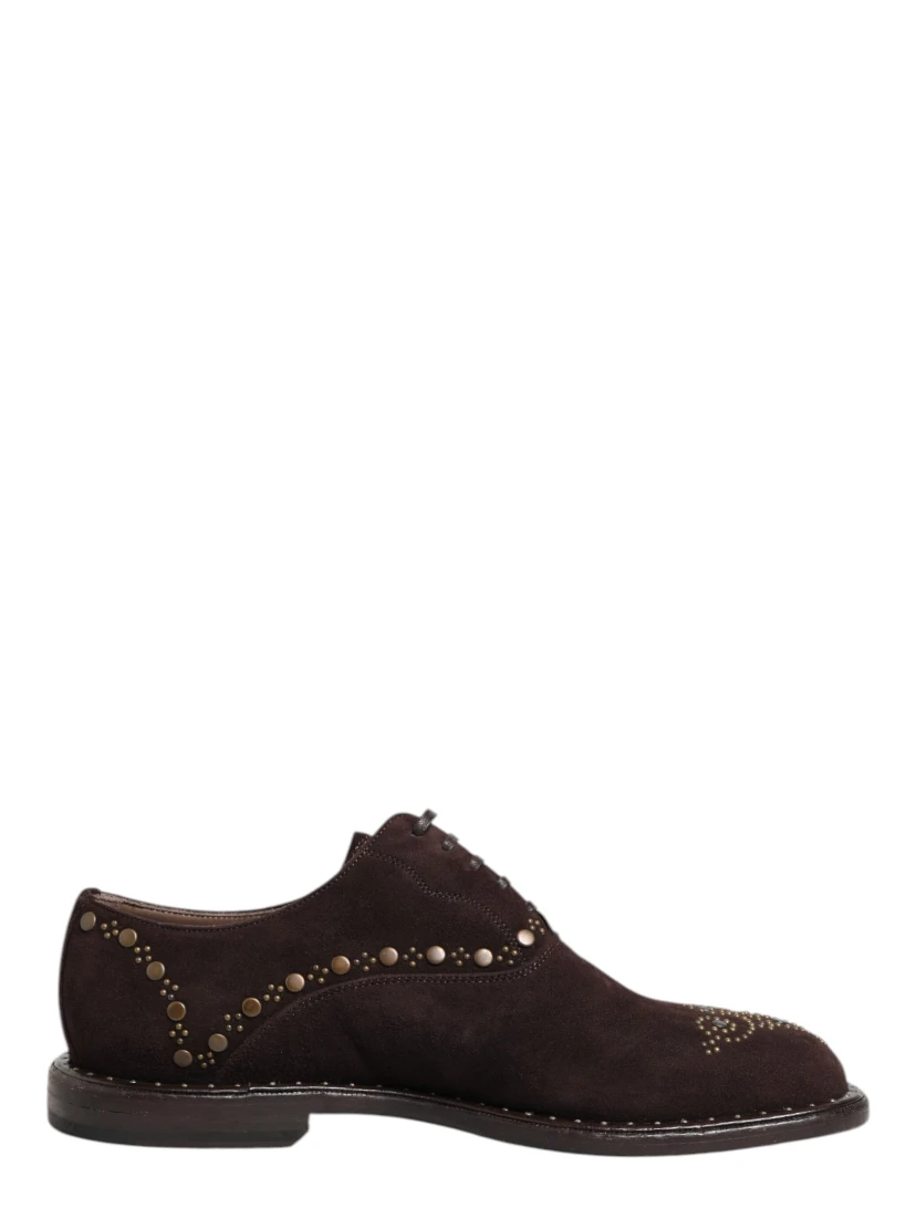 Brown Velvet Lace Up Oxford Dress Shoes
