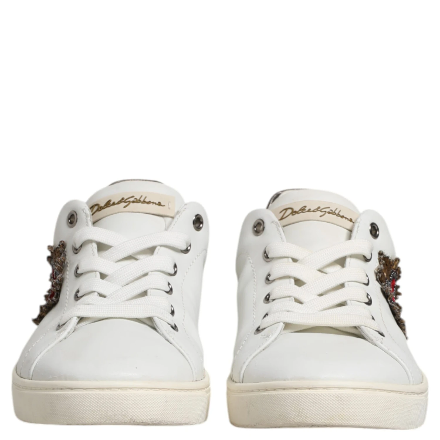 White Silver Sacred Heart Men Sneakers Shoes