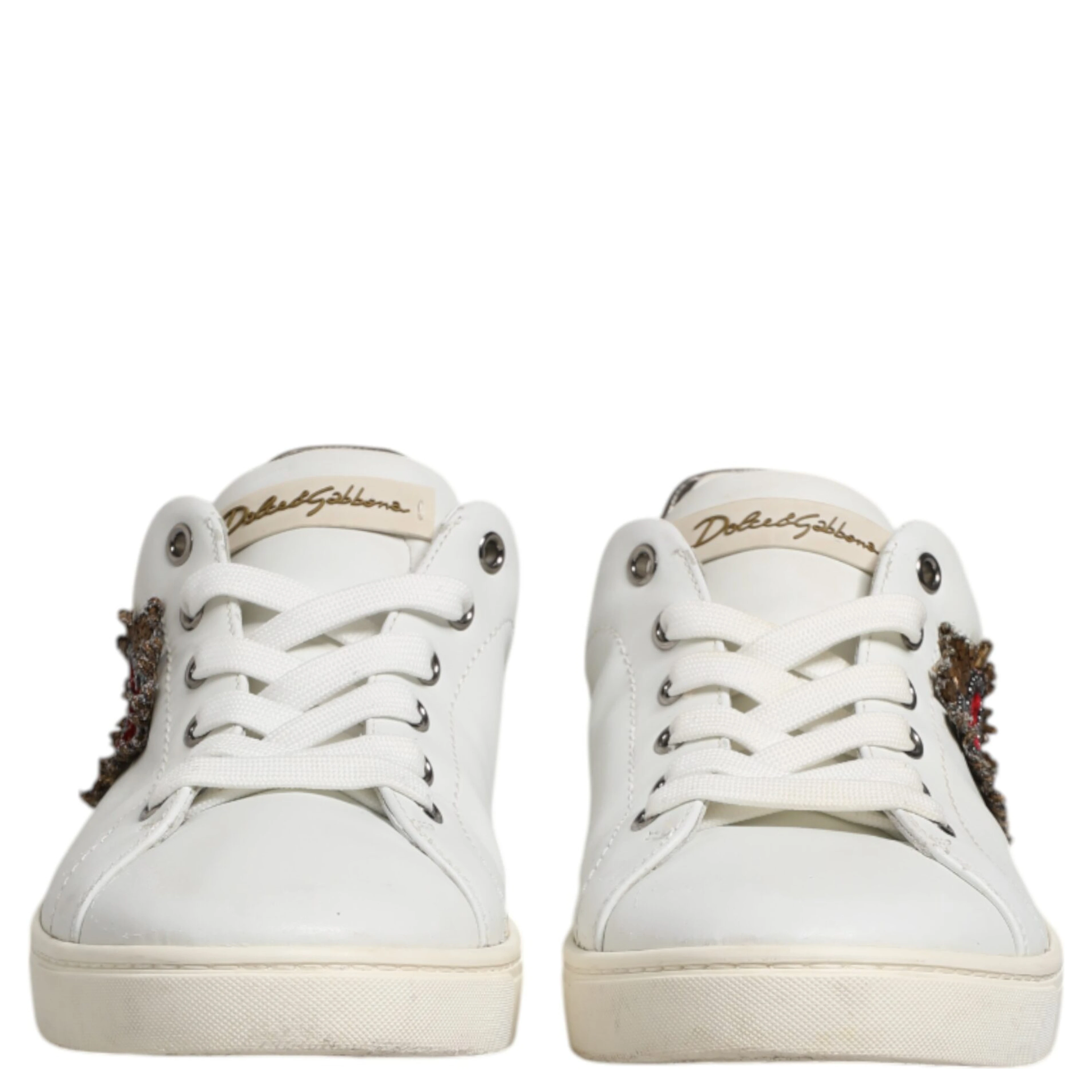 White Silver Sacred Heart Men Sneakers Shoes