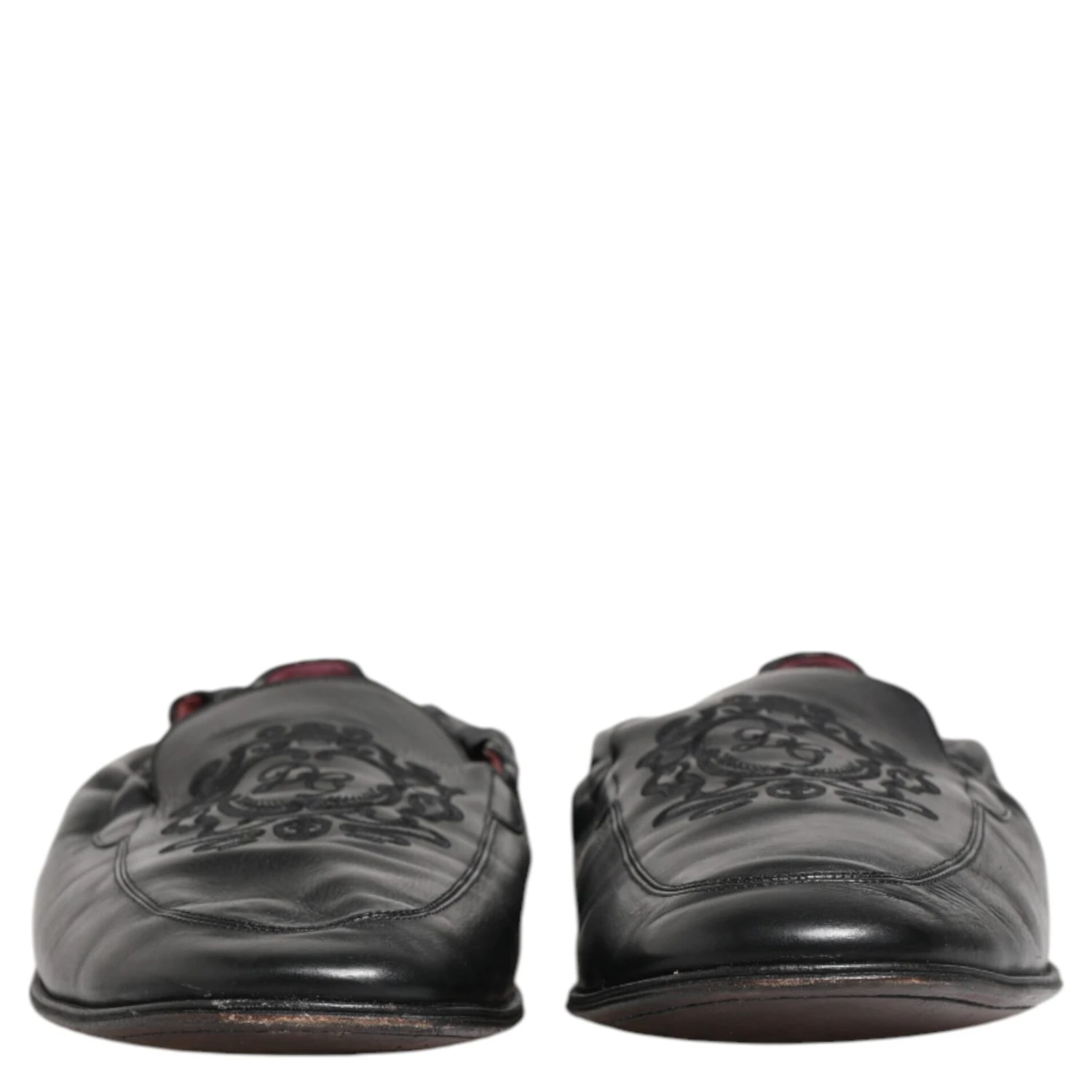 Black Leather Slip On Men Flat Loafers Shoes