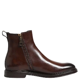 Brown Chelsea Leather Mid Calf Boots Shoes