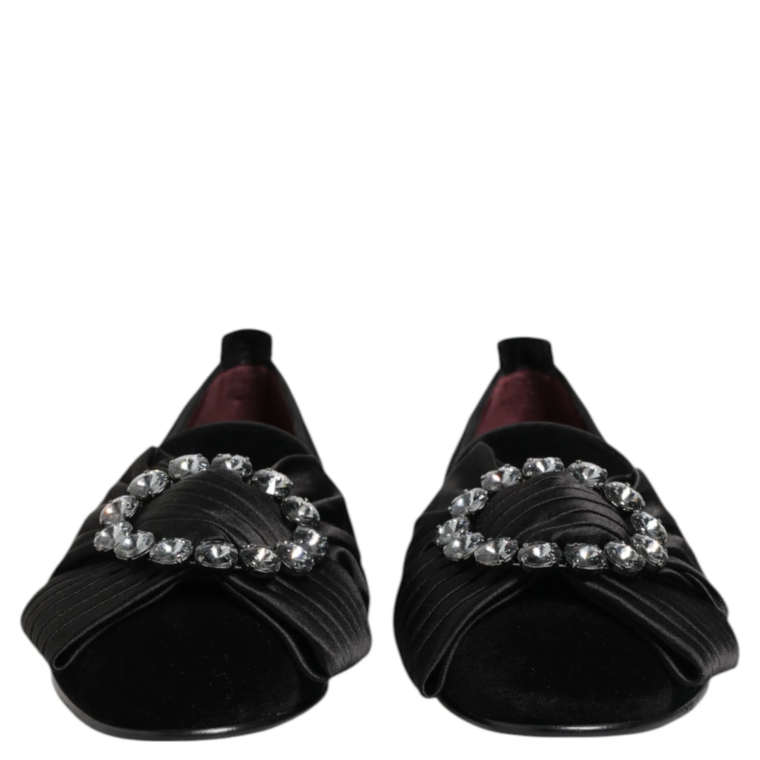 Black VATICANO Crystal Ribbon Slip On Shoes