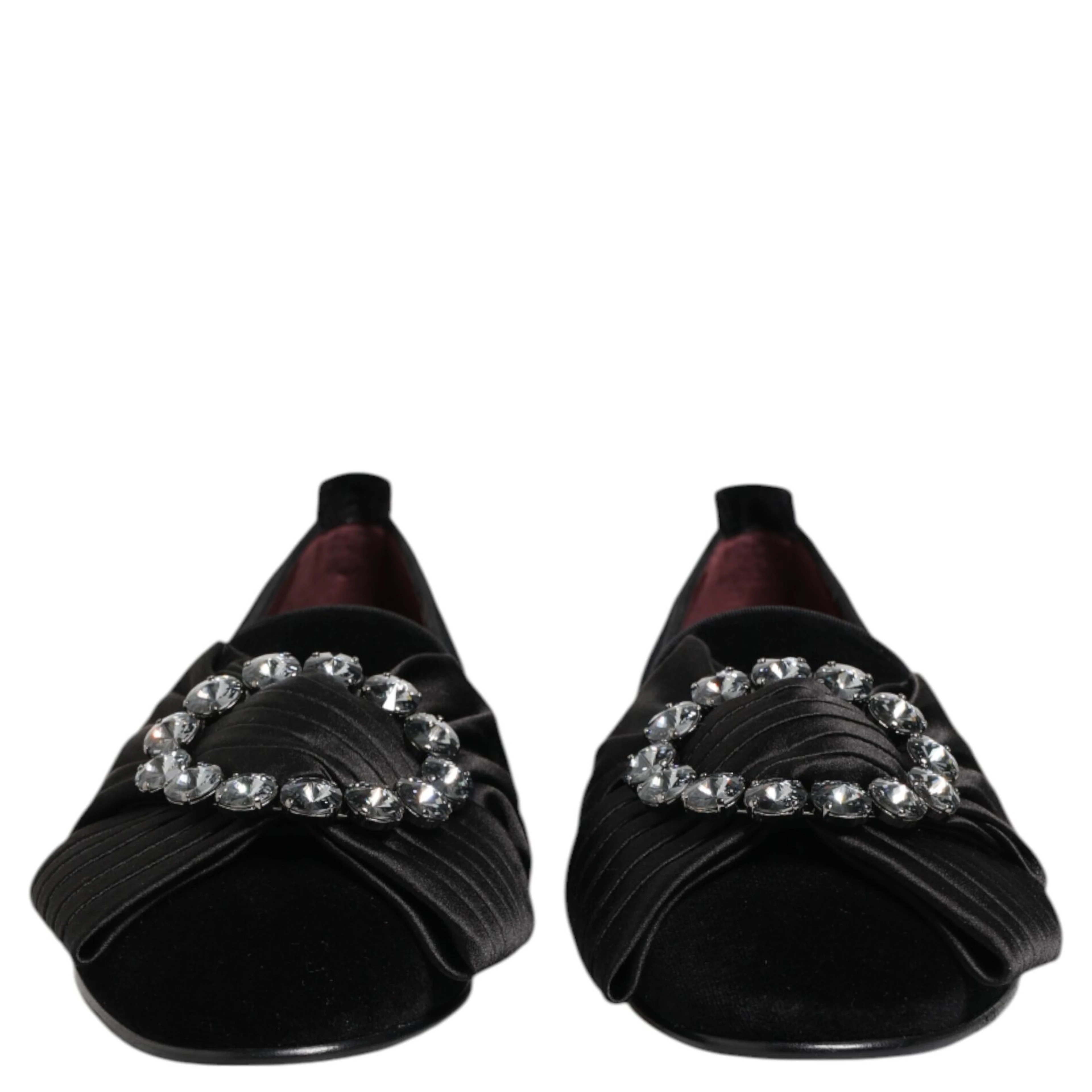 Black VATICANO Crystal Ribbon Slip On Shoes