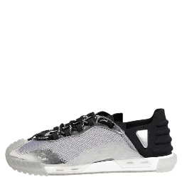 Silver Black Nylon NS1 Low Top Men Sneakers Shoes