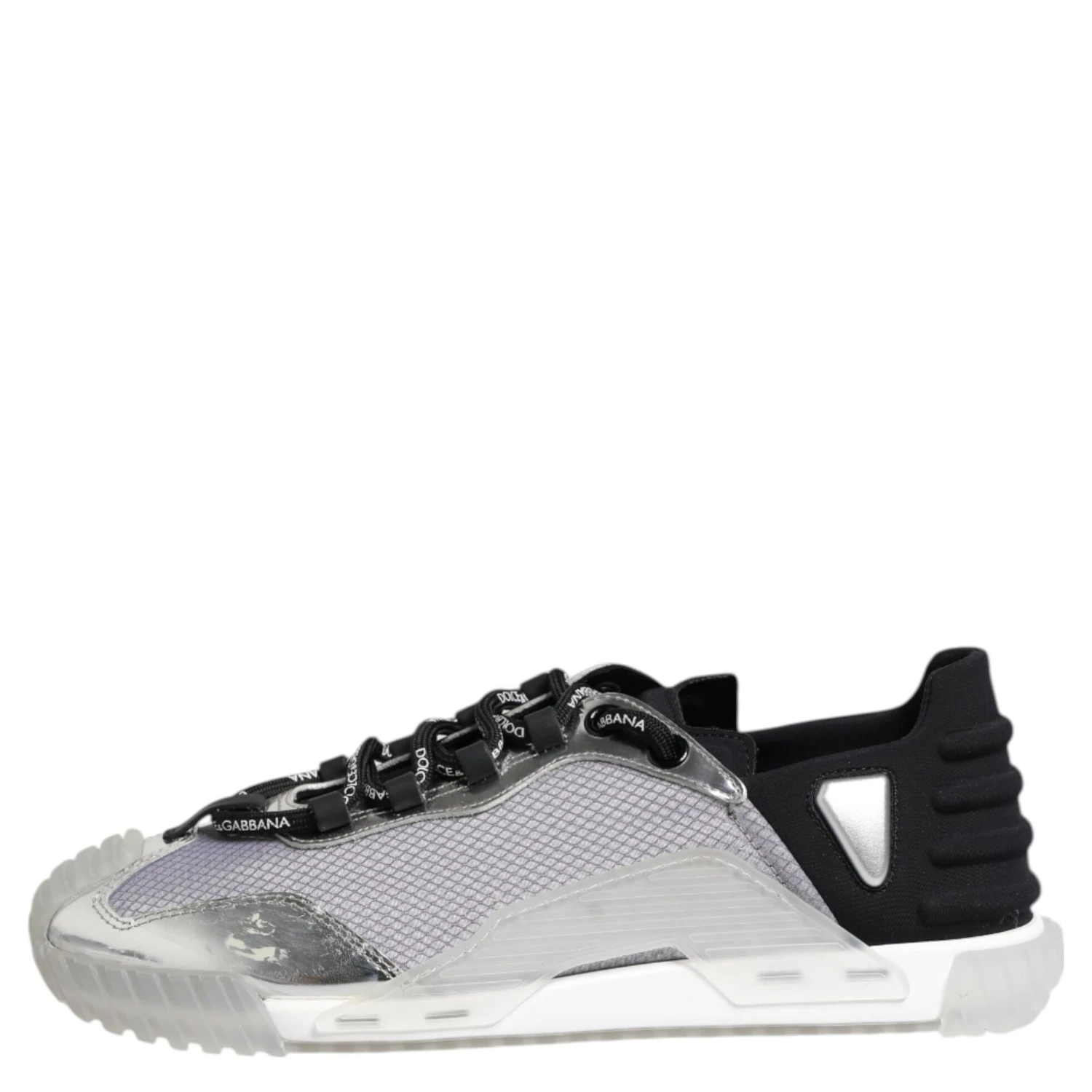 Silver Black Nylon NS1 Low Top Men Sneakers Shoes
