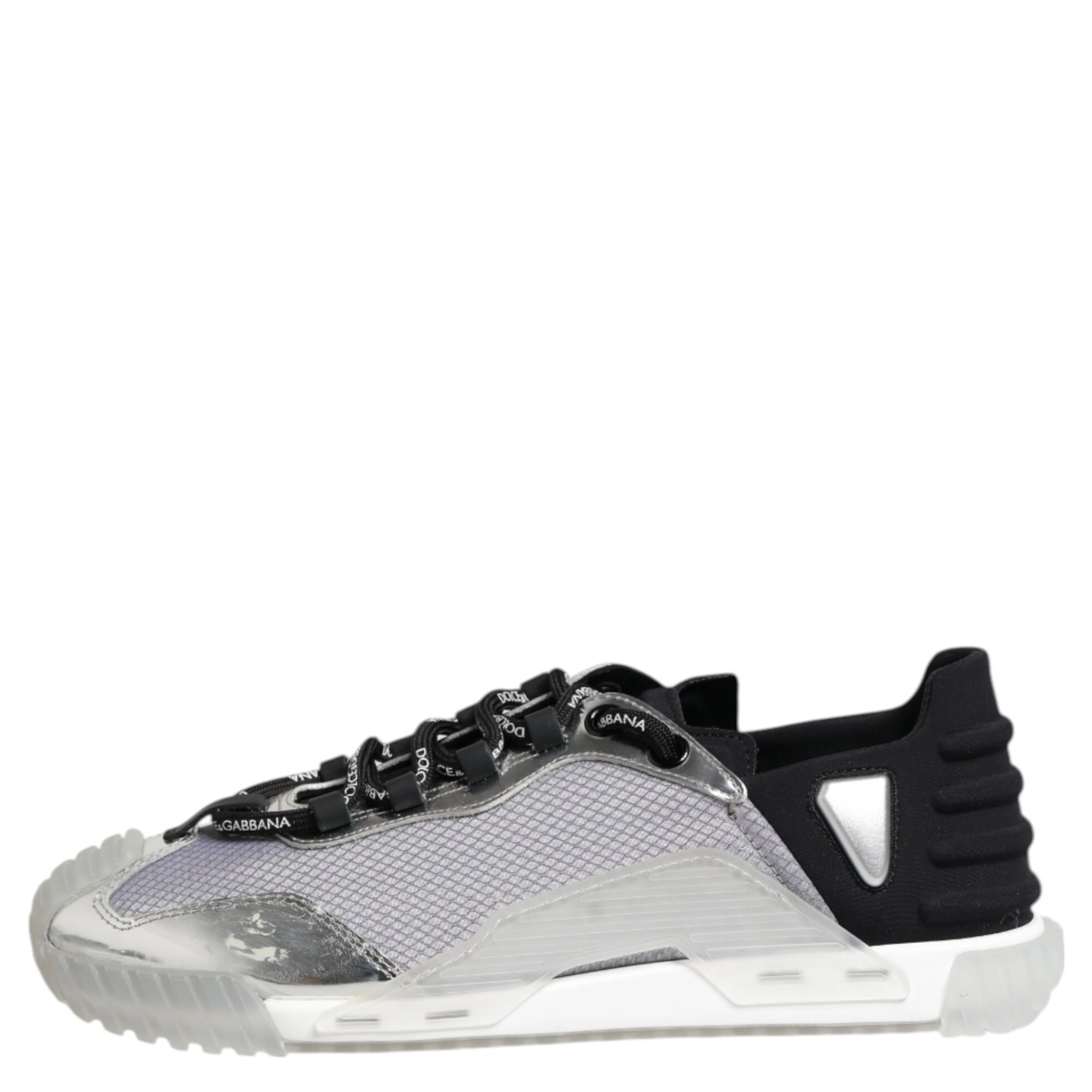 Silver Black Nylon NS1 Low Top Men Sneakers Shoes