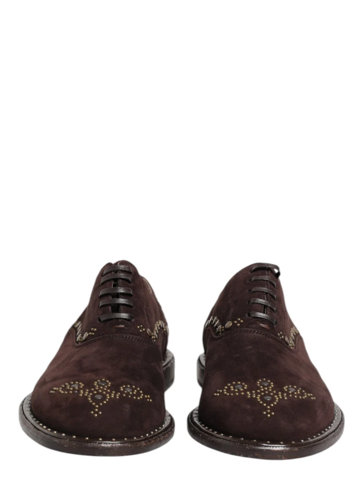 Brown Velvet Lace Up Oxford Dress Shoes alternative