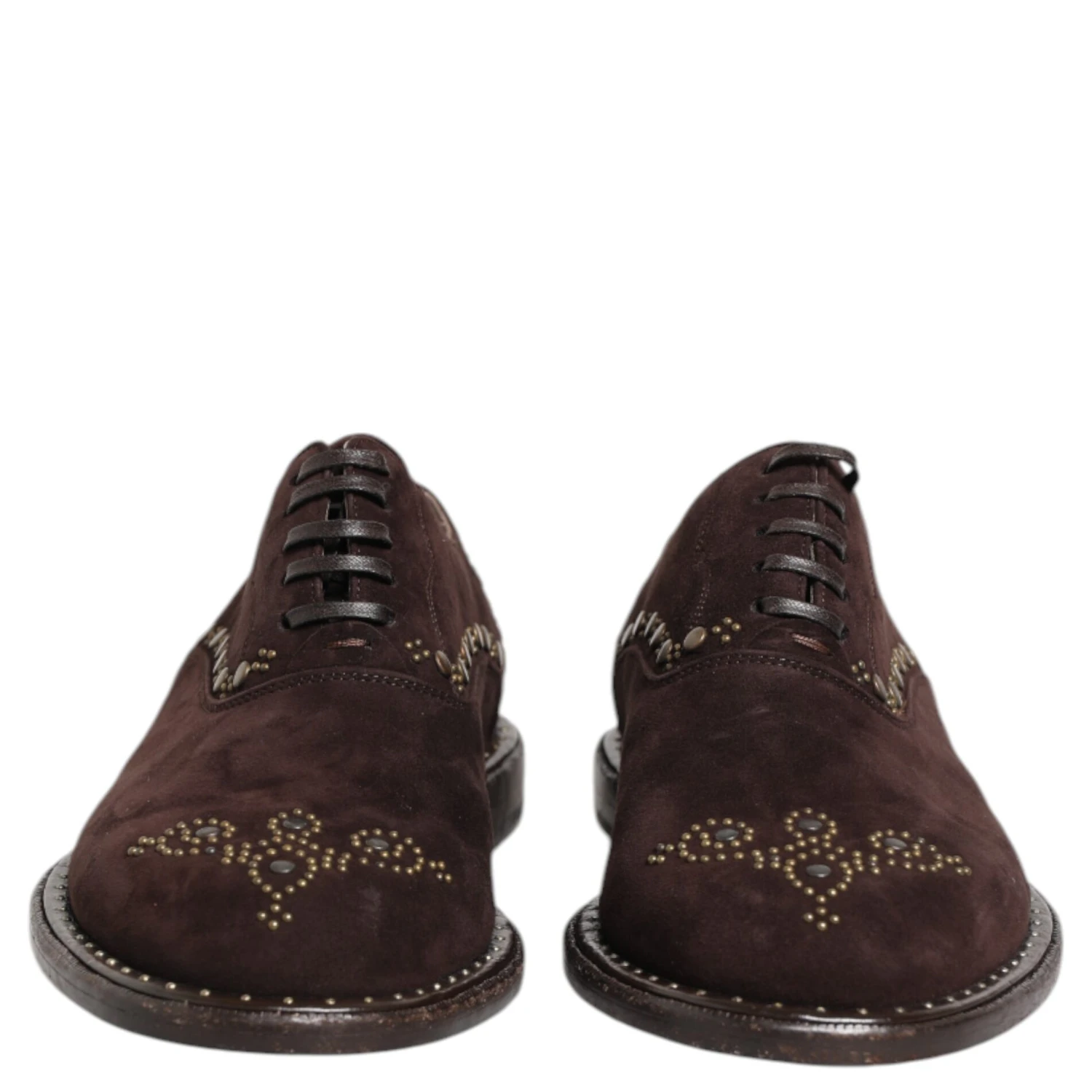 Brown Velvet Lace Up Oxford Dress Shoes
