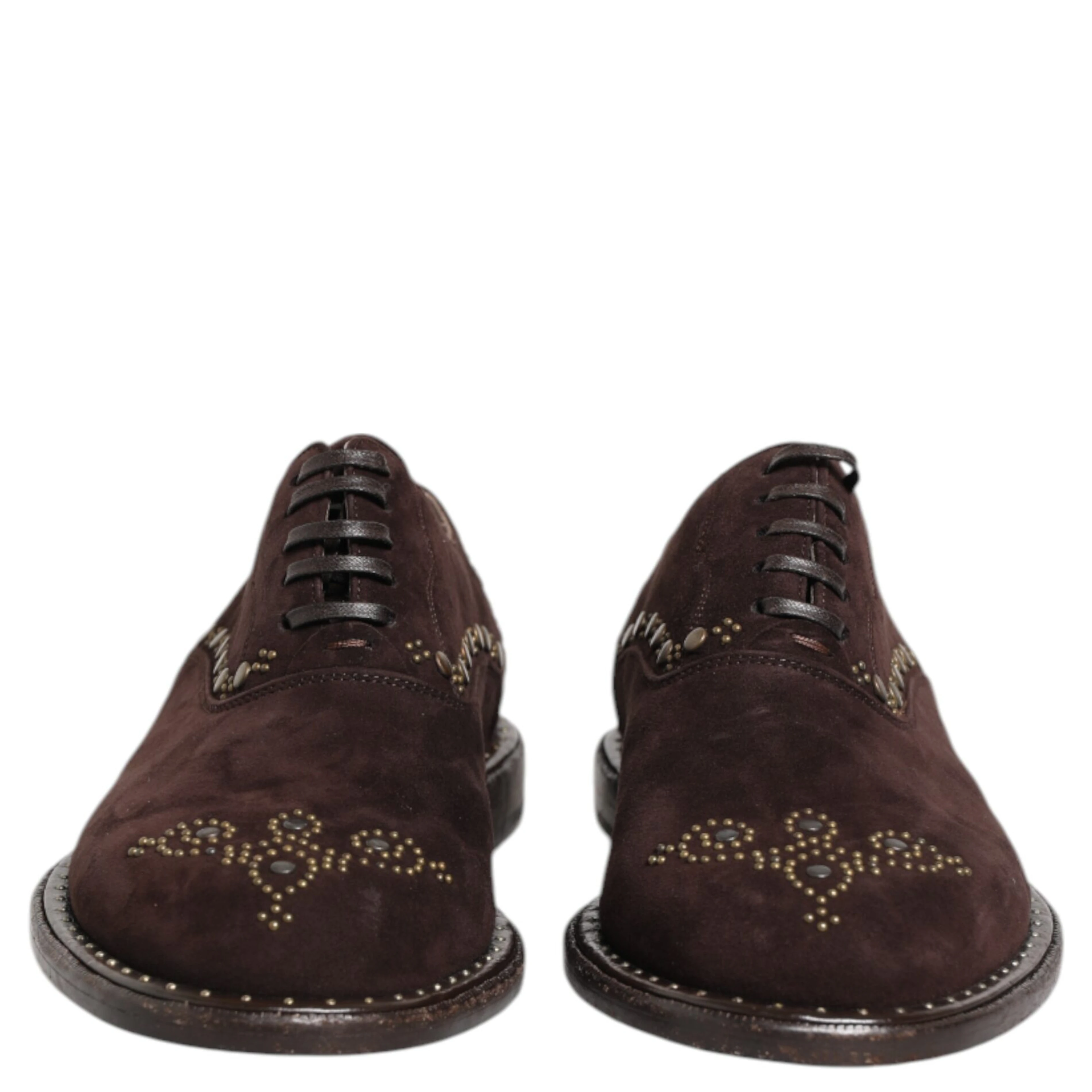 Brown Velvet Lace Up Oxford Dress Shoes