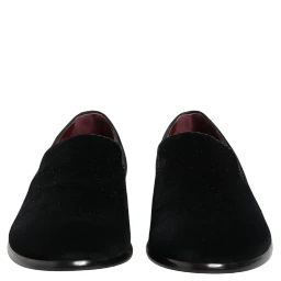 Black Velvet Loafers Formal Men Dress Shoes