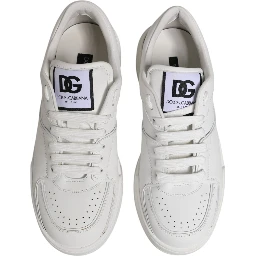 White Miami Leather Low Top Sneakers Shoes