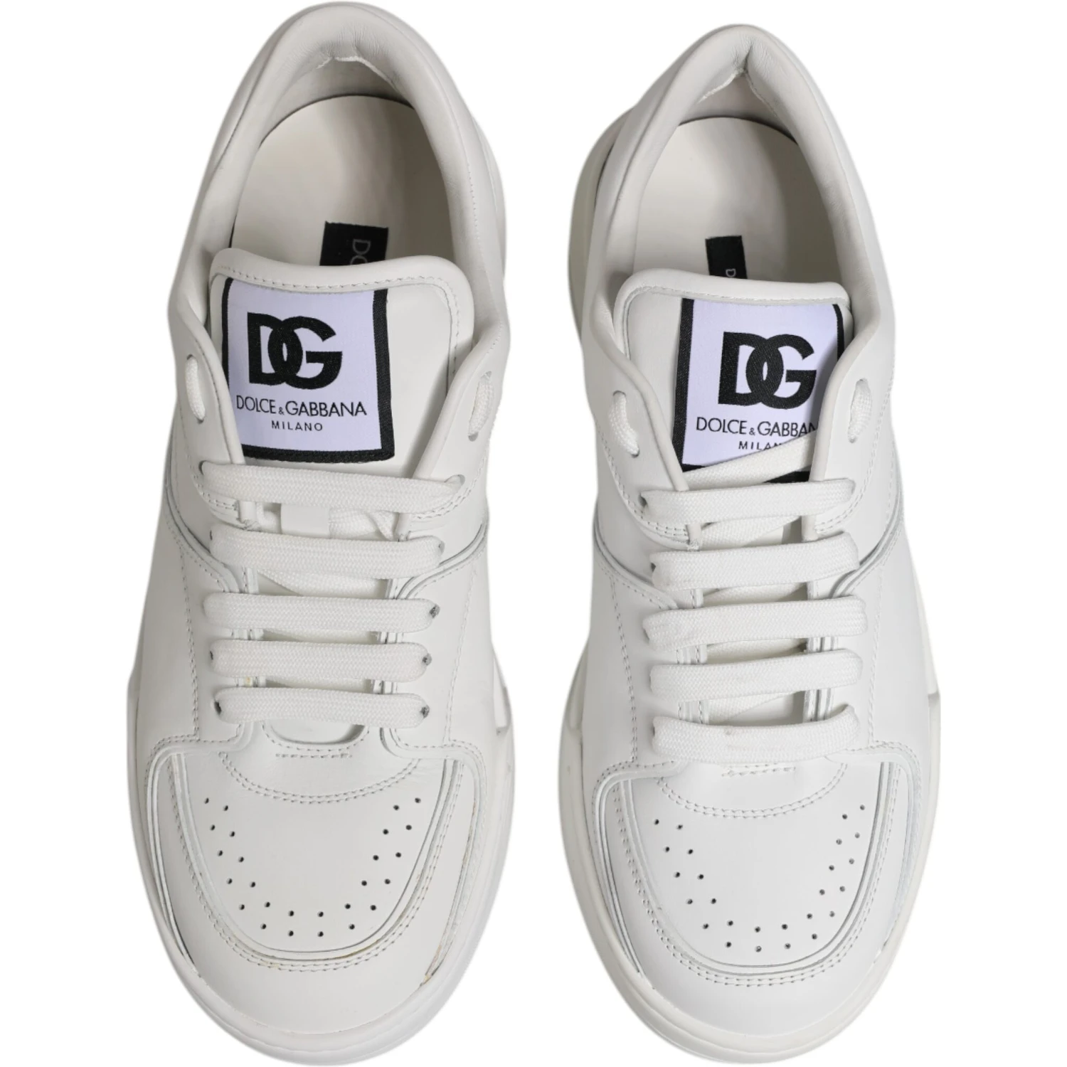 White Miami Leather Low Top Sneakers Shoes