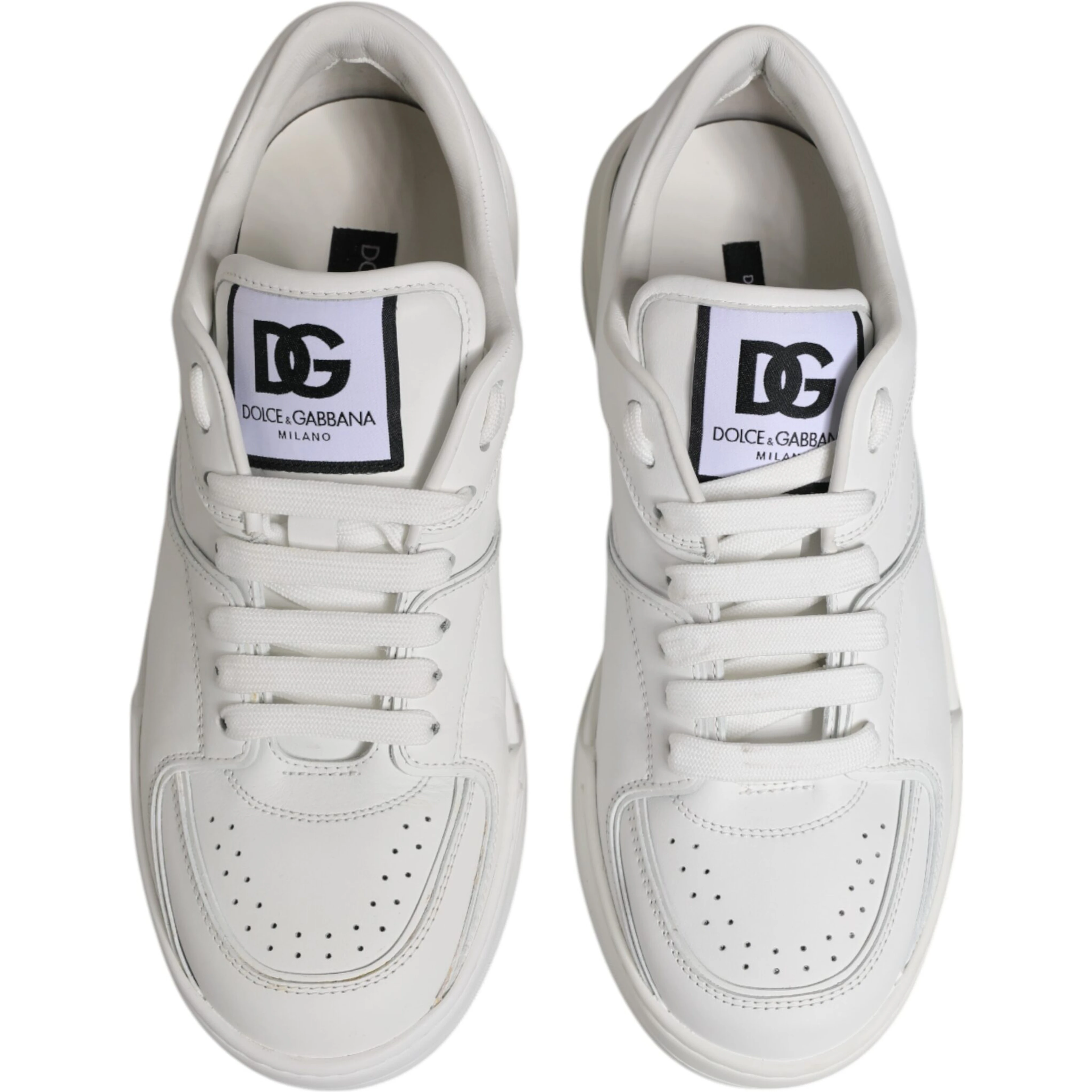 White Miami Leather Low Top Sneakers Shoes
