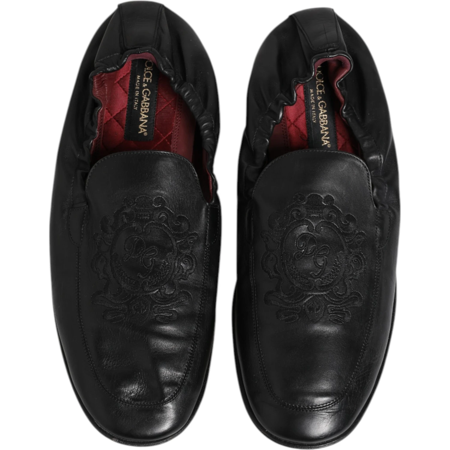 Black Leather Slip On Men Flat Loafers Shoes