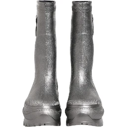 Metallic Silver Pull On Rain Boots Shoes