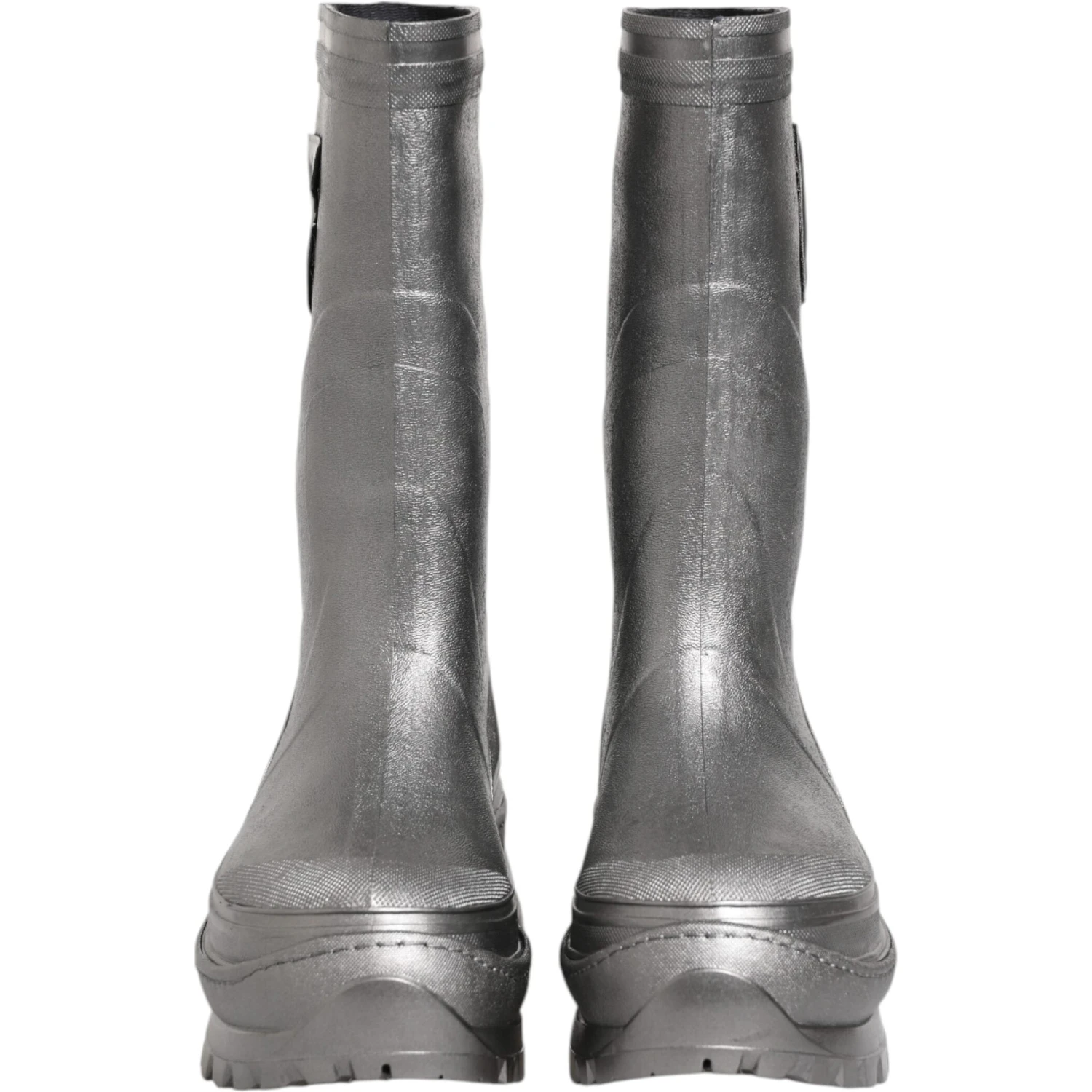 Metallic Silver Pull On Rain Boots Shoes