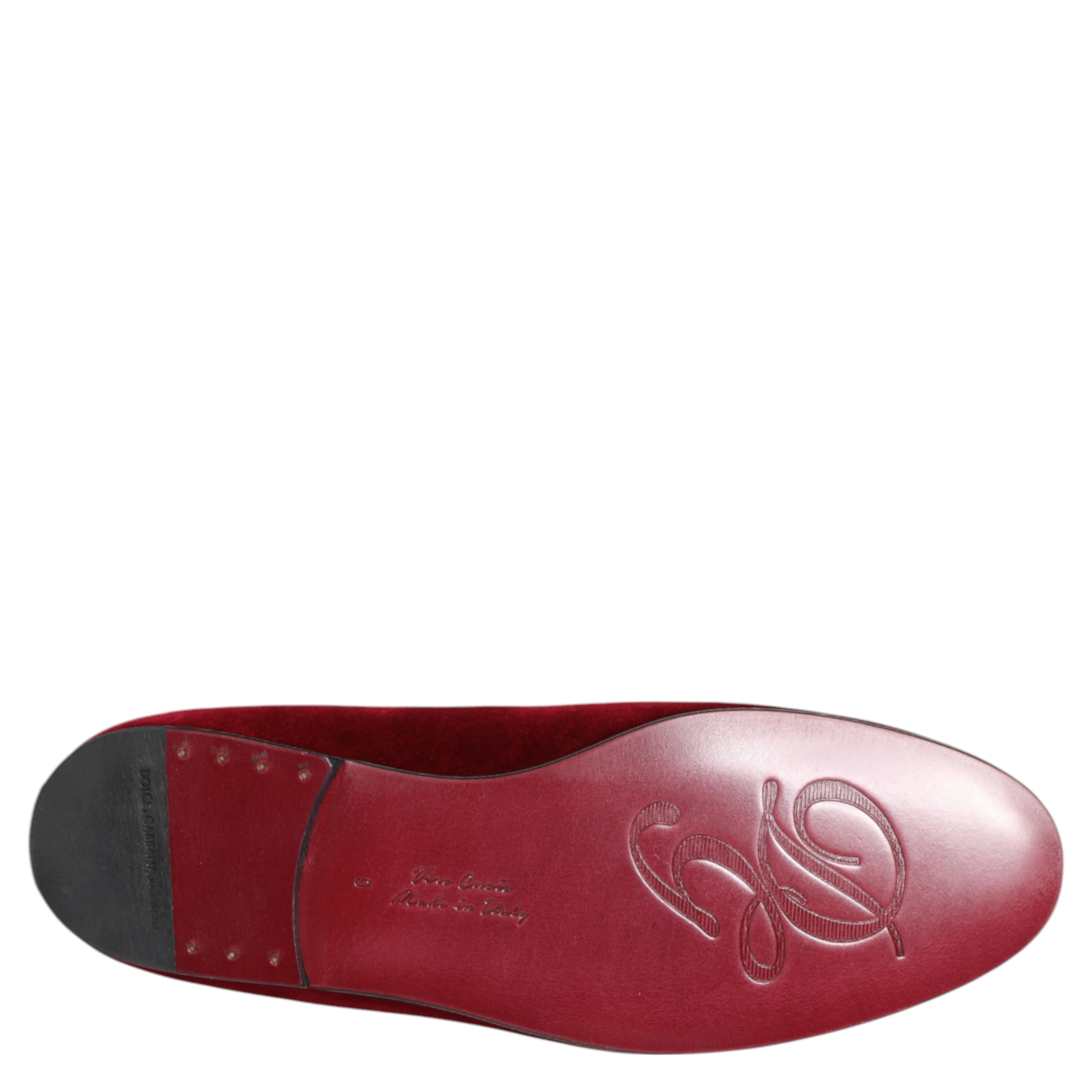 Red Velvet Gold Crown Mens Loafers Shoes