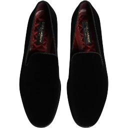 Black Velvet Slip On Loafers Men Formal Shoes