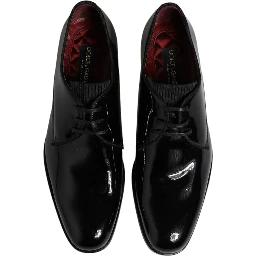 Black Leather Lace Up Men Derby Formal Shoes