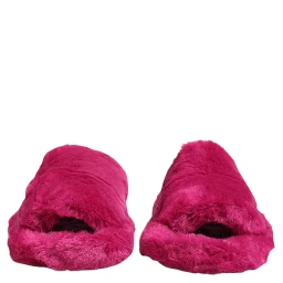 Pink Acrylic Faux Fur Mens Flats Sandals Shoes