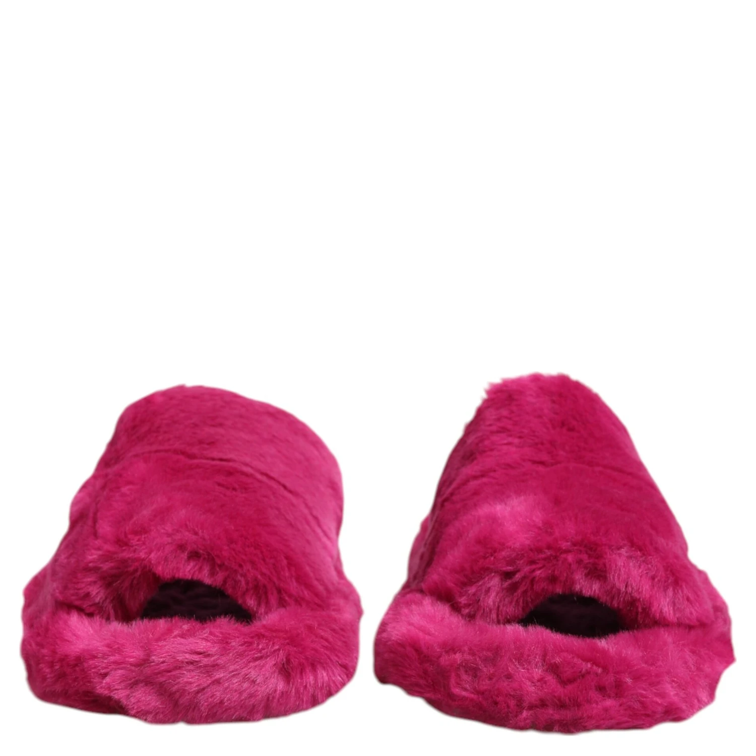 Pink Acrylic Faux Fur Mens Flats Sandals Shoes