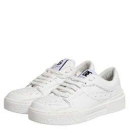 White Miami Leather Low Top Sneakers Shoes