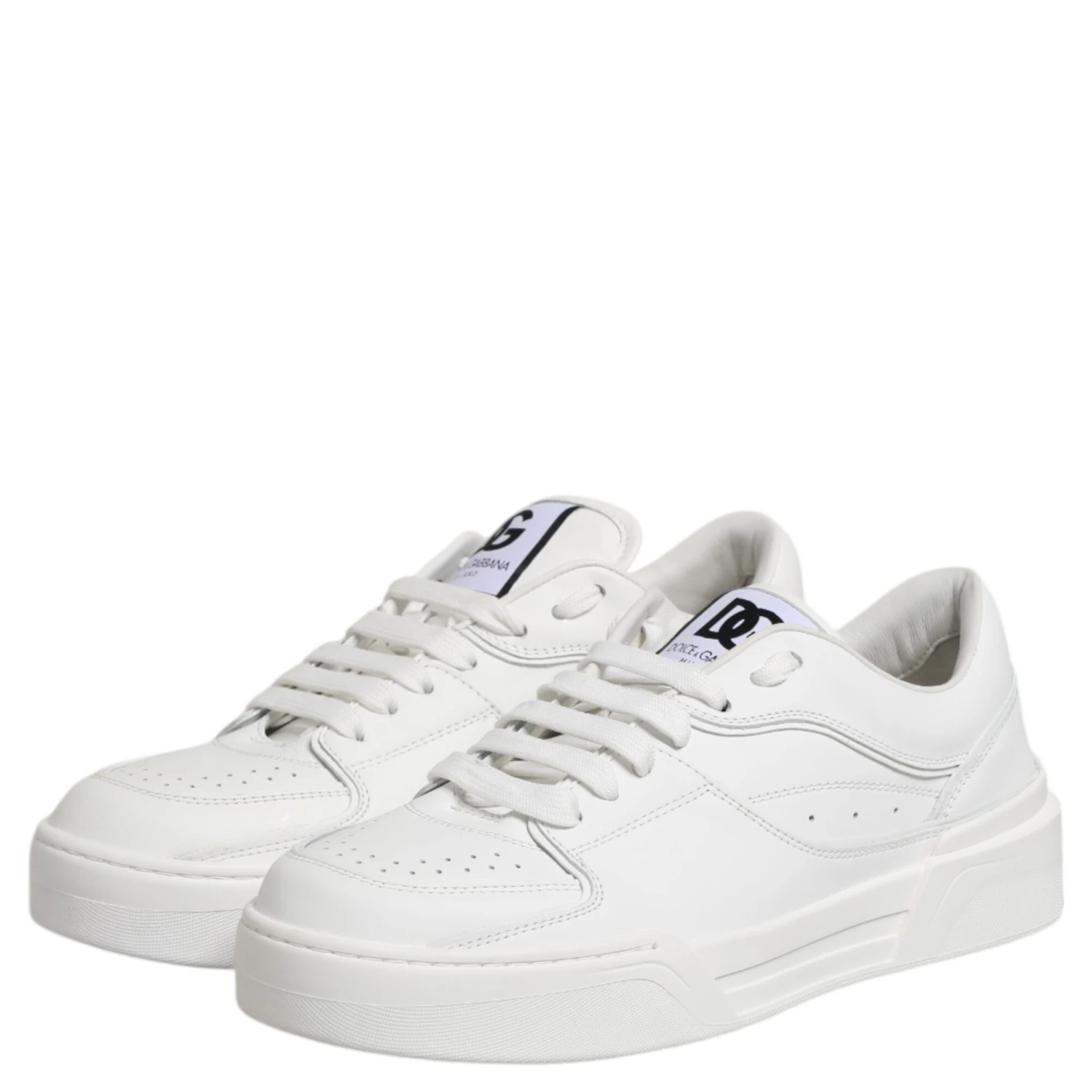 White Miami Leather Low Top Sneakers Shoes