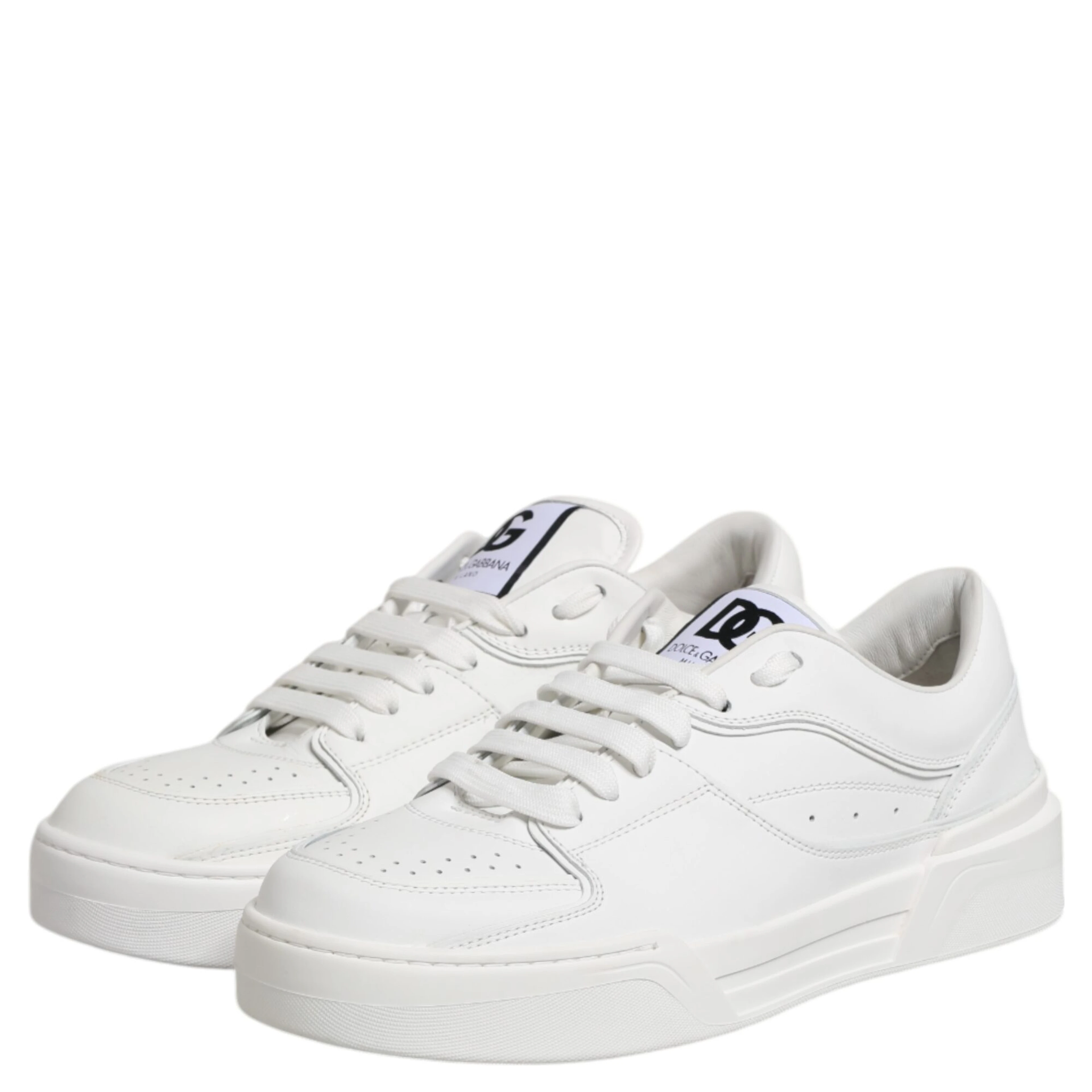 White Miami Leather Low Top Sneakers Shoes