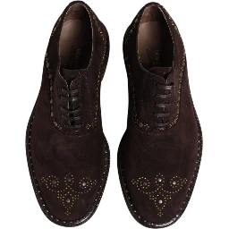 Brown Velvet Lace Up Oxford Dress Shoes
