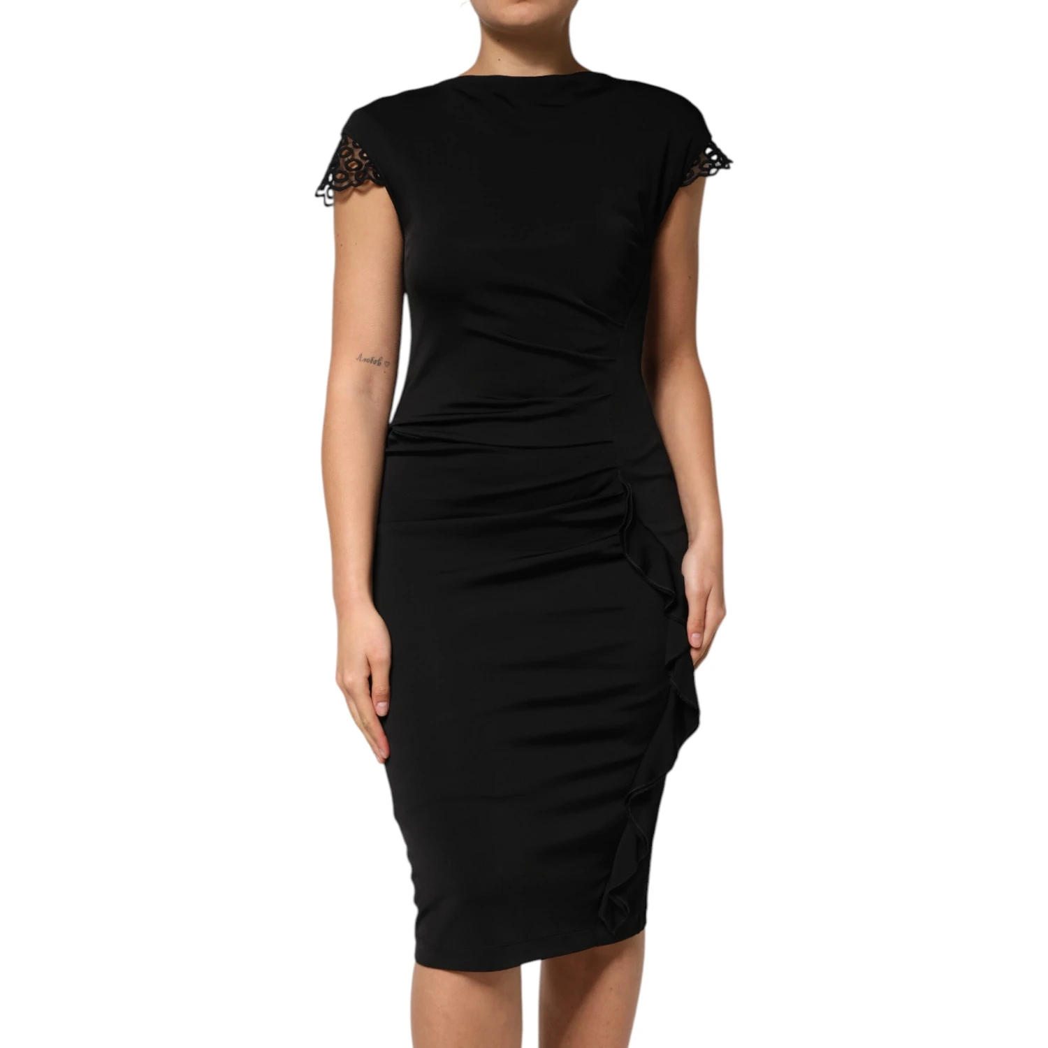 Black Bodycon Short Sleeves Dress