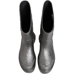 Metallic Silver Pull On Rain Boots Shoes