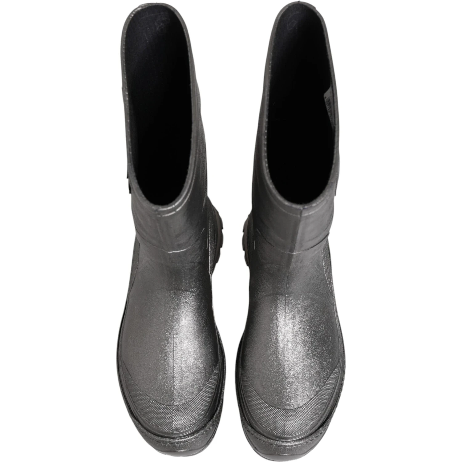 Metallic Silver Pull On Rain Boots Shoes