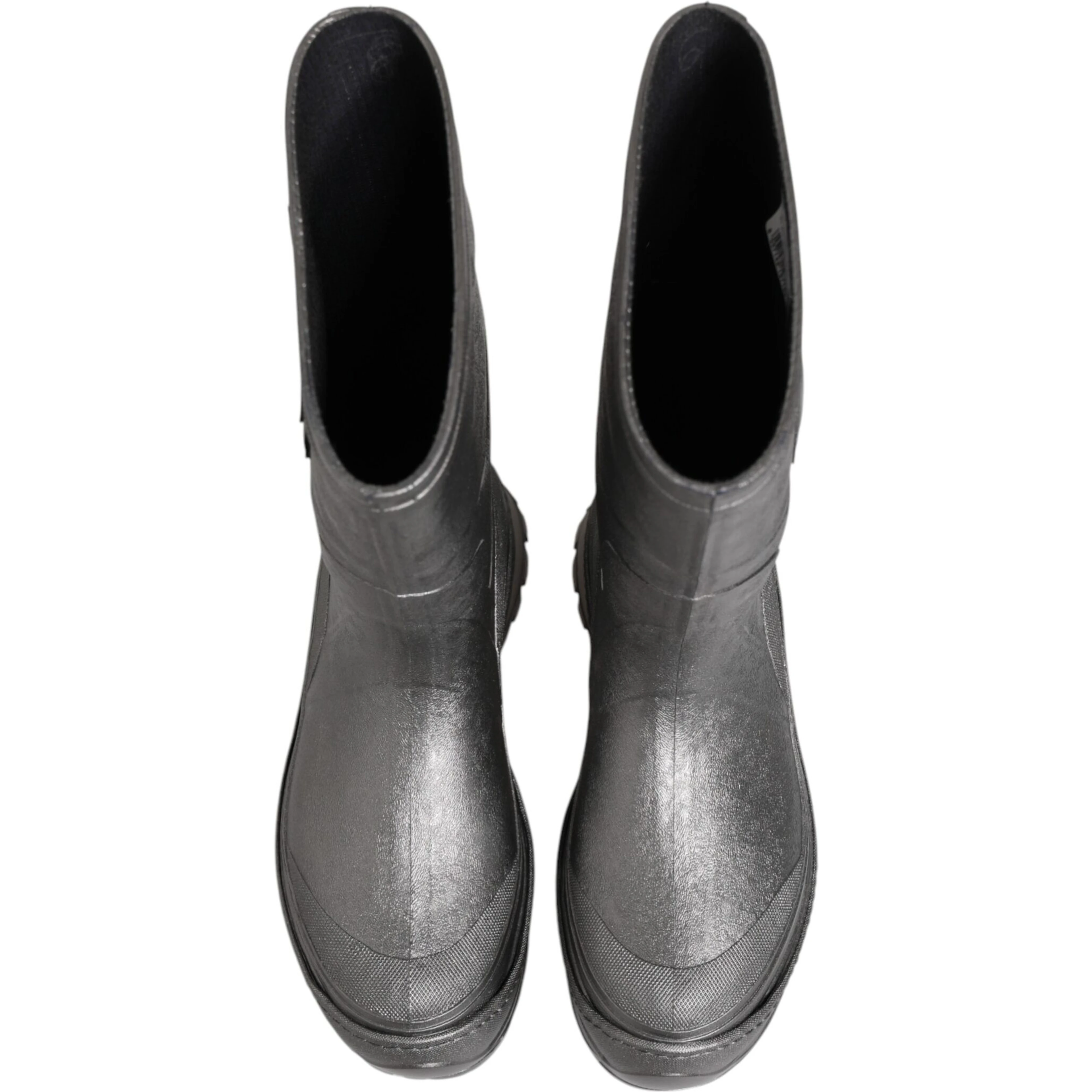 Metallic Silver Pull On Rain Boots Shoes