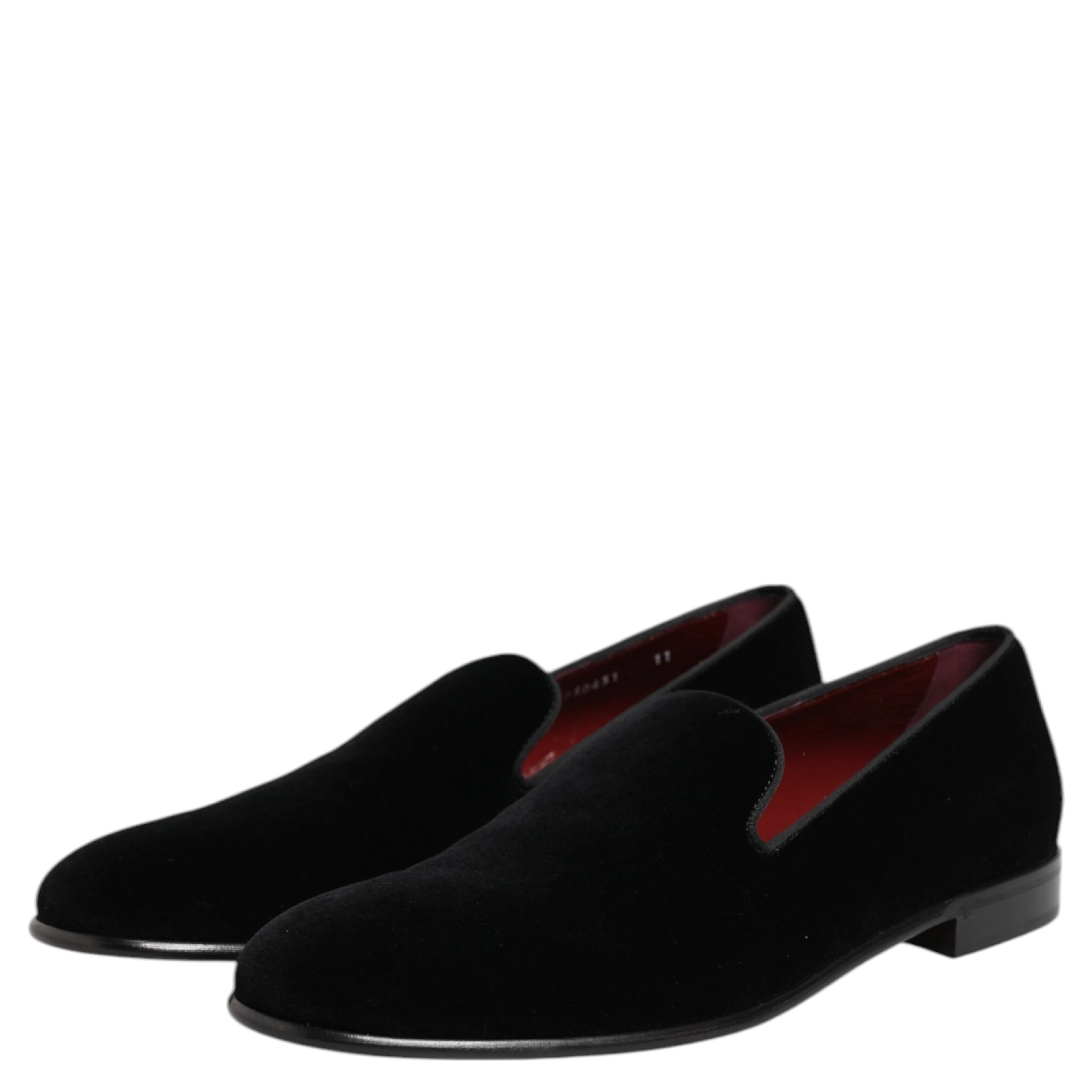Black Velvet Slip On Loafers Men Formal Shoes