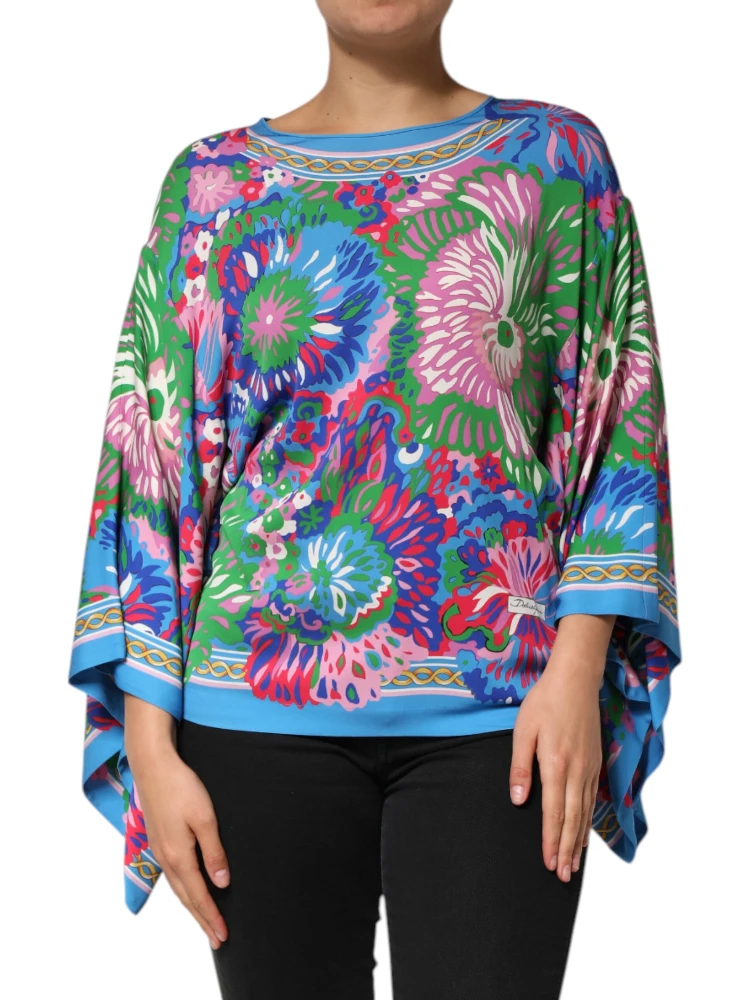 Multicolor Floral Printed Tunic Blouse Top alternative