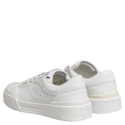 White Miami Leather Low Top Sneakers Shoes