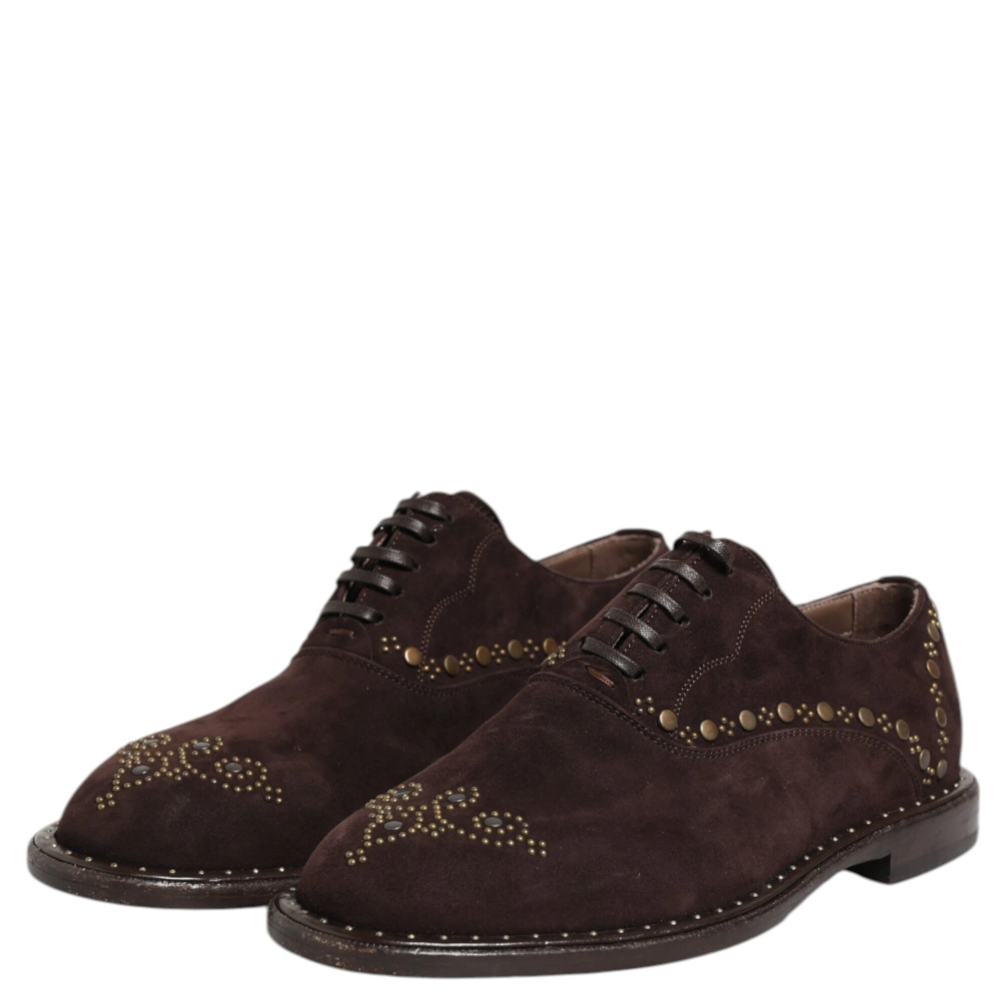 Brown Velvet Lace Up Oxford Dress Shoes