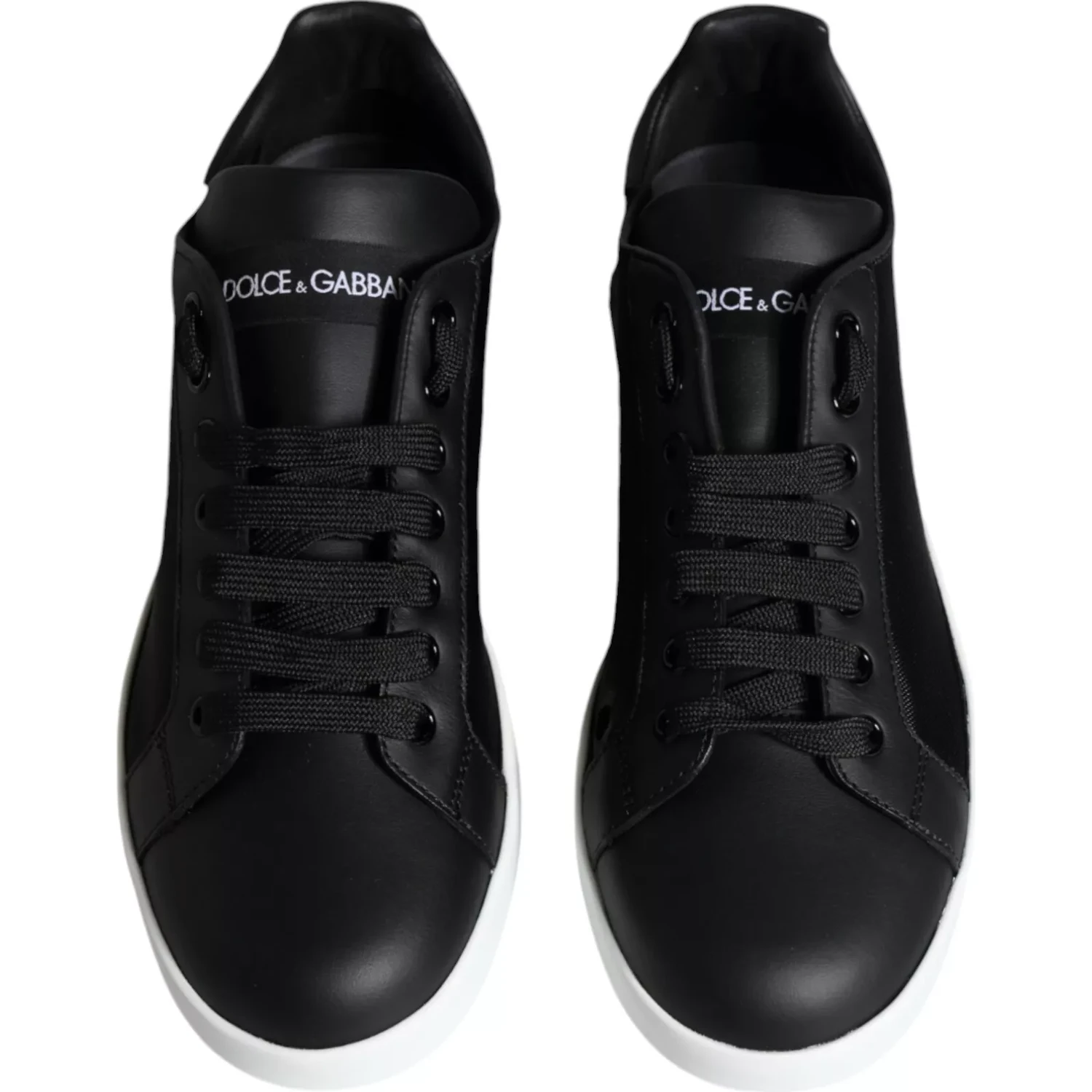 Black Calf Leather Portofino Sneakers Shoes