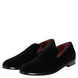 Black Velvet Loafers Formal Men Dress Shoes