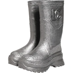 Metallic Silver Pull On Rain Boots Shoes