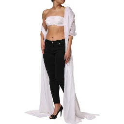 White Bustier Corset Cropped Chiffon Top