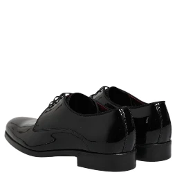 Black Leather Lace Up Men Derby Formal Shoes