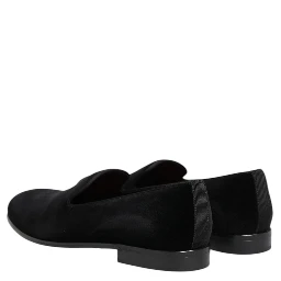 Black Velvet Slip On Loafers Men Formal Shoes