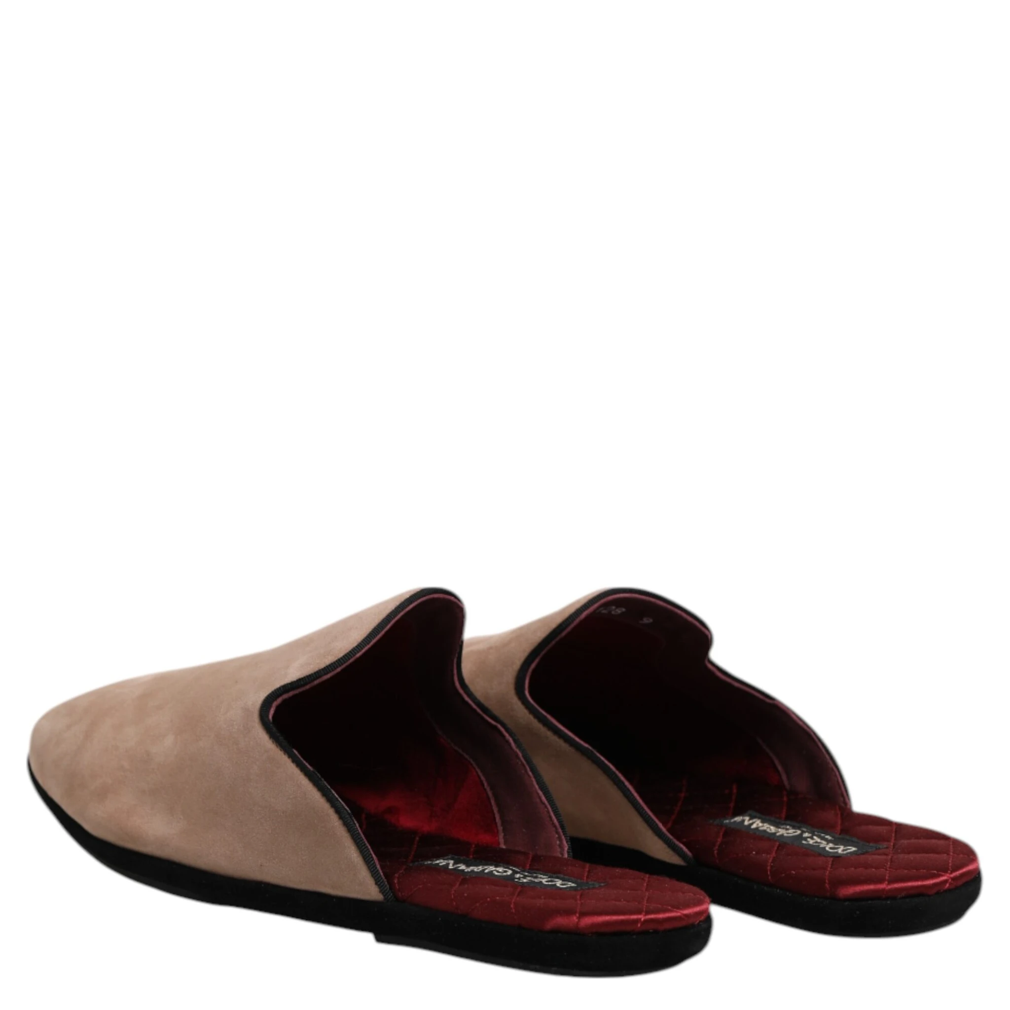 Beige Suede Leather Slides Flat Slipper Shoes